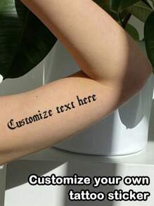 LICVIC 1-20pcs Custom Personalized Fake Tattoos Temporary, Custom Tattoos, Personalized Temporary Tattoos, Multicolor Text Stickers, For Birthday Party Wedding Bride Groom Decor, Custom Text, Personalized Text, Variety Of Styles, Make Your Own Temporary Tattoos, Name/Text/Customizable Face Tattoos For Bachelorette Party Graduation Birthday Wedding Colorful, Leisure, Basics, Casual, Soft, Unique, Customized, Personalized, Custom, Ideal Gifts For Her, Girlfriend, Her, Boyfriend, Friends, Stickers, Stickers