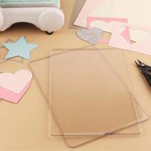 CYFUN DESIGN 1 Pair 22.5x15.5x0.3cm/38.1x22.4x0.3cm/32.3x22.4x0.3cm Clear Polycarbonate Plastic Cutting Plates For Die Cutting Machine,Back To School,School Supplies
