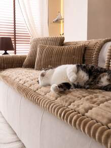 1pc Bohemian Style Sofa Cover, Quilted Thick Plush Fabric, Machine/Hand Washable, Non-Slip Pet Friendly Sofa Protector, Soft & Comfortable Polyester, Suitable For Living Room, Bedroom, Office Room Decor Home Decor Couch Cover Sofa Covers Living Room Decor