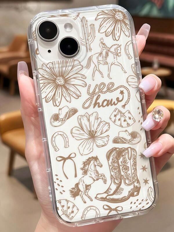 1pc Stylish Butterfly Retro Pattern Soft Phone Case With Air Cushion Shockproof Anti-Slip Feature, Compatible With IPhone 11/12/13/14/15/16 Pro Max/12/13 Mini/XR