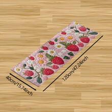 1pc, Home Decor, Fluffy Strawberry Abstract Pattern Printed, Anti-Slip Diatomite Kitchen Mat, Rug, Floor Mat, 3D Printed Rectangle, Suitable For Living Room, Bedroom, Hallway, Bathroom, Laundry Room - Polyester Carpet, Indoor/Outdoor Decoration