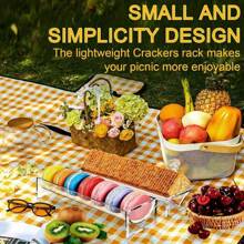 1/2pcs Acrylic Cookie/Food Display Rack, Rectangular Cookie & Snack Tray, Minimalist Elegant Food Display & Storage Rack, Suitable For Events Like Team Building, Birthday, Wedding Party, Family Gathering