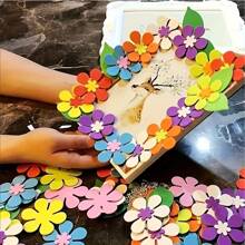 Adesivi per fiori in schiuma vibranti, di vari colori, superficie opaca, fiori in gomma autoadesivi, adatti per progetti fai-da-te e artistici, pannelli decorativi ed esplorazione creativa, adesivi per pareti con fiori, kit fai-da-te per cornici foto