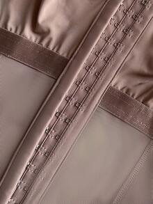 1Pc Women Colombianas Shapewear, Shapewear Bodysuit, Zipper Closure, Bust-Open, Tummy Control, Butt Lifting ,High Compression Full Body Shaper Underwear,Suitable For Daily Wear And Various Occasions - Rust Brown - View 7