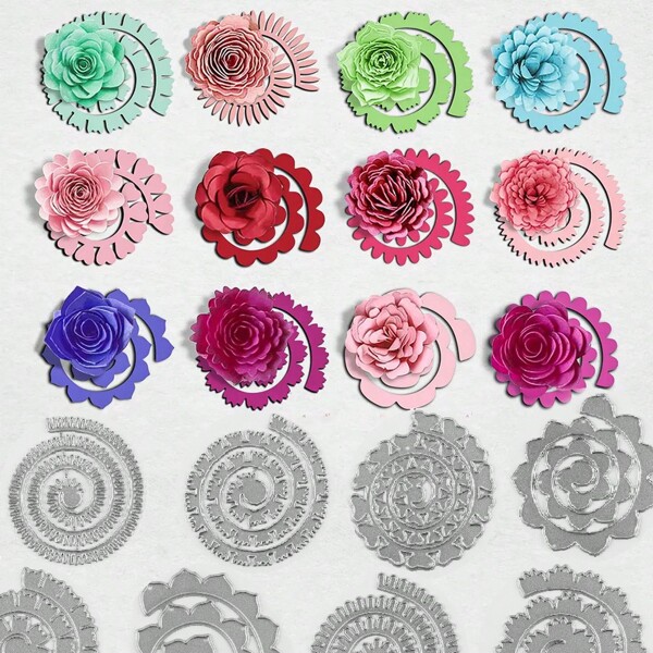 1PC Flower Spiral Metal Cutting Die Frame Card Making, Scrapbook, Stencil, Emboss