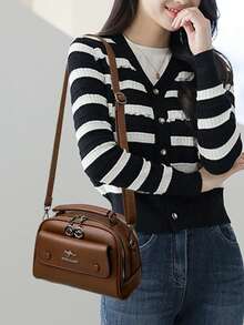 新款高品质真皮斜挎单肩包，女士奢华时尚钱包手提包，设计师女士托特包品牌钱包