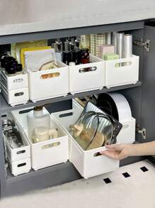 1pc Retractable Folding Home Kitchen Storage Organizer Box, Collapsible Drawer Style Storage Container For Pantry, Closet, Dorm, Snacks & Miscellaneous Items