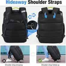 Rolling Laptop Backpack 15.6 Laptop Backpack With USB Charging Waterproof Flight Appd Black - Black - View 5