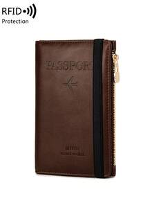 MIYIN 1pc Creative Letter & Airplane Pattern Travel Passport Holder With Zipper Bag RFID Blocking Passport Protective Bag Document Cover Minimalist Solid Color Business Trip Essential Passport Wallet Lightweight Portable Travel Wallet Multi-Functional Card Holder Passport Protector Passport Case For Men And Woman ,Travel Essentials - Multicolor - View 18