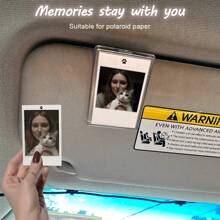 Car Sun Visor Photo Clips, DIY Car Decoration Photo Frame, Couples Gift, Wallet Photo Holder, Family Pet Memorial Photo Frame Clip-On,Automotive,Halloween Edit,Fall Décor