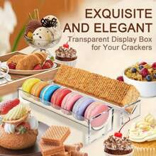 1/2pcs Acrylic Cookie/Food Display Rack, Rectangular Cookie & Snack Tray, Minimalist Elegant Food Display & Storage Rack, Suitable For Events Like Team Building, Birthday, Wedding Party, Family Gathering