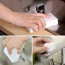 100pcs Blue Magic Melamine Sponge, Suitable For Cleaning Bedroom, Kitchen, Car, Clothes, Furniture, Office, Kitchen, Bathroom