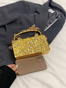 Modische, einfache, hochwertige, leichte Acryl Handtasche, nischendesign mit personalisierter Löwenkopf Dekoration, sehr attraktiv, multifunktional, tägliche Umhängetasche für Damen, geeignet für Dates, Arbeit, Pendeln und Einkaufen.