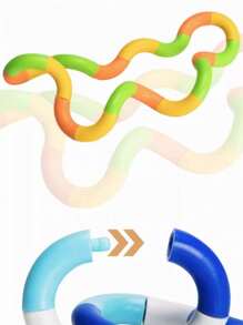 1 pezzo/3 pezzi/5 pezzi Giocattolo antistress Twist & Turn, corda flessibile anti-stress, giocattolo trasformabile. Pieghevole e plasmabile, infinite forme. Ruotabile per rilasciare emozioni e alleviare lo stress. Giunti staccabili, superficie liscia, senza bordi taglienti.