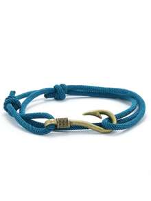 51Luckind Charm Fish Hook Anchor Bracelet Double Layer Adjustable Milan Rope Bracelet Men Women Sailing Adventure Accessories Gifts - Fishhook Bracelet - View 19