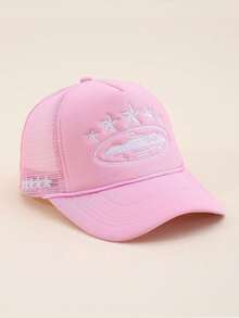 1pc Women's Five-Pointed Star Embroidered Trucker Hat, Fashion Baseball Cap With Mesh, Outdoor Sun Protection, Casual Spring Autumn Travel, Beach Holiday - Multicolor - View 10