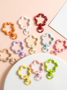 10 Flower Shaped Spring Buckles/Can Be Made Into Pendants/Bag Pendants/Keychain Accessories/Couple Gift Making/DIY Beginner Materials For Handicraft Enthusiasts - Multicolor - View 4