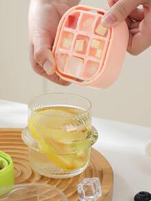 3pcs Ice Cube Tray. Convenient Home Ice Cube Maker, Press 1 Second To Release 9 Cubes, Mini Freezing Ice Mold, Compact & Practical. - Multicolor - View 6