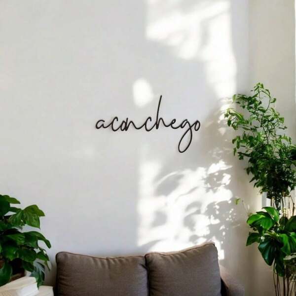 BRAVE BAGS Frase De Parede Aconchego Lettering Minimalista Letras  Palavras Mdf Preto Decorativo Casa Quarto