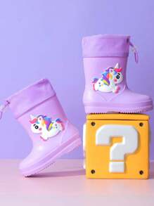 2025升级款儿童雨靴加厚保暖防水可爱卡通款式高档男女童橡胶鞋小学生款清新款式扎实设计