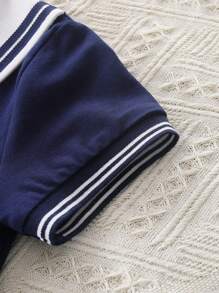 Camiseta de manga corta para niñas, estilo de escuela elegante con cuello marinero y lazo, camisa polo informal para adolescentes y estudiantes, nuevo lanzamiento para el verano