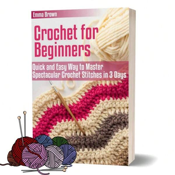 1PC Beginner's Crochet Launchpad - 3-Day Stitch Mastery Kit With Visual Pattern Guides & Ergonomic Hook Holders, Essential Starter Pack For Newbies Crafting First Scarves And Home Decor