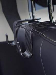 2pcs Car Seat Back Hooks, Vehicle Interior Organizer Hanger For Small Items - Black - View 2