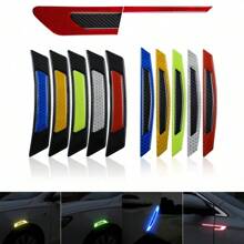 Car Shaped Door Decor Stickers, Reflective Warning Strips, Car Reflective Markings, Side Door Scratch Protection Stickers, Anti-Collision Stickers, Car Reflective Strips