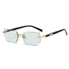 1 pièce Lunettes rectangulaires décoratives sans monture mode homme, accessoire essentiel de style rétro en matériau métallique de luxe, polyvalent et classique