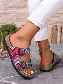 Lightweight, Thick, Flat Soft Bottom Soft Leopard Print Beach, Outdoor, Home Increase Height Slippers
