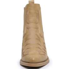 GLOBALWIN Cowboy Boots For Women Pointed Toe Pull On Chelsea Ankle Booties The Western Cowgirl Boots Fall Boots Halloween Season - 卡其色 - 查看 4