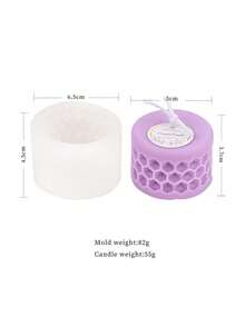 1 件蜂蜡柱硅胶模具，蜡烛硅胶模具，DIY 蜂窝圆柱手工皂香氛石膏模具 - 非常适合 DIY | 理想模具 | 优雅玫瑰设计 | 硅胶模具，耗材礼品用品 - 白色 - 查看 10