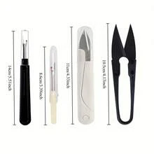 4件/套拆线器，锋利的拆线器，符合人体工程学的手柄，适用于刺绣图案和缝纫服装，4种不同的拆线器可满足您的多样化需求。防滑设计，握感舒适，手柄产生的阻力提供防滑效果。