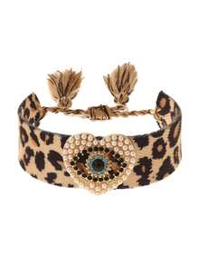 1pc Boho Vintage Style Elegant Alloy Heart & Eye Decor Bracelet, Suitable For Women, Sisters & Couples, Perfect Gift For Valentine's Day/Prom/Graduation, Versatile For Daily Wear, Parties, Weddings & Events, Adjustable Size, Red Accessory - Hand Strap - View 13
