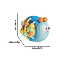 Elephant & Snail Hand Gripping Ball Rattle For Baby,Soft Rubber Bell For Sensory Development Random Colors - Multicolor - View 3
