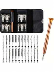 1 Set 25-In-1 Multifunctional Screwdriver Leather Cover Combination Set For Household Disassembly Maintenance Tools.Repair Tool Kit - Multicolor - View 5