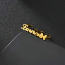 Anillos personalizados con nombre de acero inoxidable para mujeres y hombres, anillo de pareja con dos nombres, joyería personalizada, regalo de compromiso ajustable