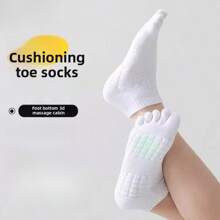 5 Toe Socks, Unisex, Spring/Summer Breathable Mid-Calf Sports Socks, Odor-Resistant & Shock-Absorbing, Massage Bottom, Split Toe Design