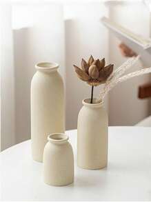 Modern Minimalist 3 Pieces Set Of Vases For Home Decor; Living Room, TV Cabinet, And Entrance Way High-End Flower Containers; Nordic-Style White Orange, And Yellow Vases For Creative Home Decor. Flower Vase, Room Decor, Home Decor, Centerpieces, Table Decor Glass Vase