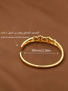 1pc Luxury Classic Zirconia Inlaid Four-Leaf Clover Bracelet, Women's Daily Wear, Exquisite Jewelry Gift, Excluding Gift Box - Diamond Seven Four-leaf Clovers - View 6