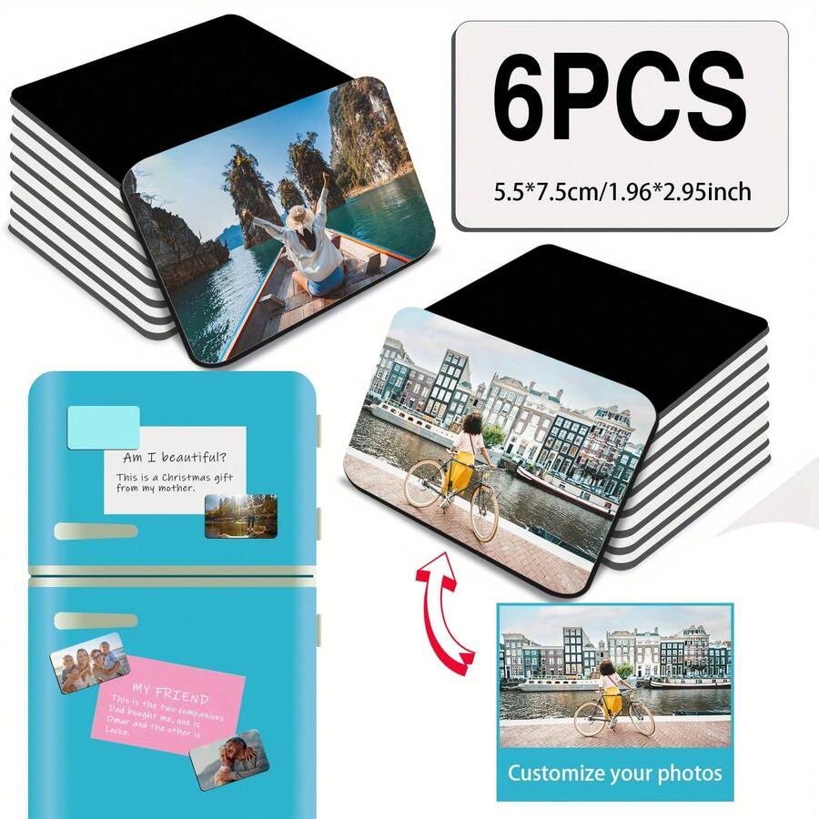 ROYIPAI Differennt 1/3/6pcs Customizable Logo/Text/Image Magnetic Refrigerator Stickers, Personalized Photo Refrigerator Magnets, Custom High-Quality Fridge Photo Magnets, Photo Memorabilia, Unique Gifts, Magnetic Photo Refrigerator Stickers, Gifts For Family, Mother, Wife
