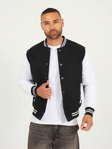 brave soul Classic Varsity Jacket - Black - View 3