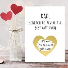 Unique Heart Scratch Card, Father's Day/Birthday Card - Funny Father's Day Card, Dad Card, Funny Greetings, Perfect Gift For Dad, Step-Dad - Multicolor - View 2
