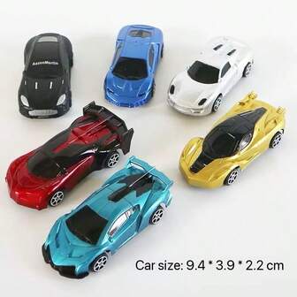 2/4/6pcs Inertial Race Cars Toy Vehicles, Boys Racing Cars, Cartoon Car Models, Party Favors, Birthday Gifts, Classroom Rewards (Note: Plastic Products May Have Inevitable Scratches), Random Style Shipping