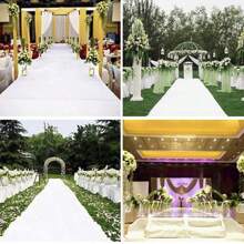 1 pieza Alfombra blanca de boda, alfombra roja, alfombra roja desechable para matrimonio, alfombra comercial para escenario, entrada de tienda, pasillo, decoración de fiesta de cumpleaños y vacaciones