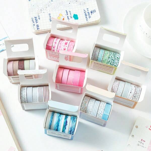 5 buc. bandă de mascare decorativă pentru scrapbooking, bandă Washi pentru planificator, decorațiuni DIY pentru întoarcerea la școală