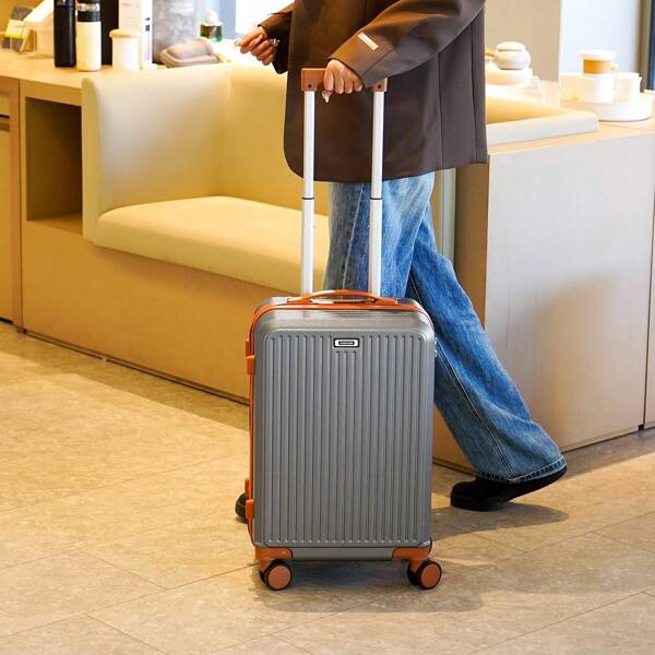 20" Carry-On Luggage Suitcase, Business Travel, Green Pastel Color, Silent Spinner Wheels, Phone Holder, Lightweight Large Capacity PC Alloy Material, Anti-Crash , For School, Holiday Travel, Unisex Graduation Bag For School School Accessories School Stuff