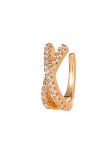 Modische, zarte, minimalistische Blatt-Ohrklemme ohne Piercing, verstellbar, elegante, waldähnliche kleine Ohrringe im Stil für Frauen - Gold - Übersicht 3