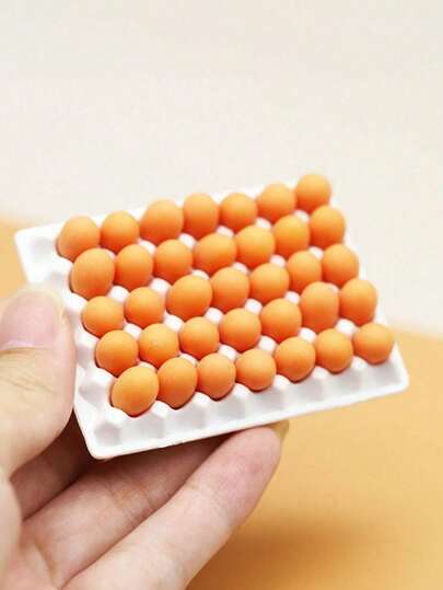 1Set Realistic Mini Fake Egg, Kitchen Food Toy, Miniature Supermarket Toy, Model Desktop Decor, Doll House Accessory, Doll House Prop, Mini Small Toy, Micro Creativity Toy For Teens