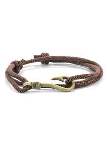 51Luckind Charm Fish Hook Anchor Bracelet Double Layer Adjustable Milan Rope Bracelet Men Women Sailing Adventure Accessories Gifts - Fishhook Bracelet - View 21